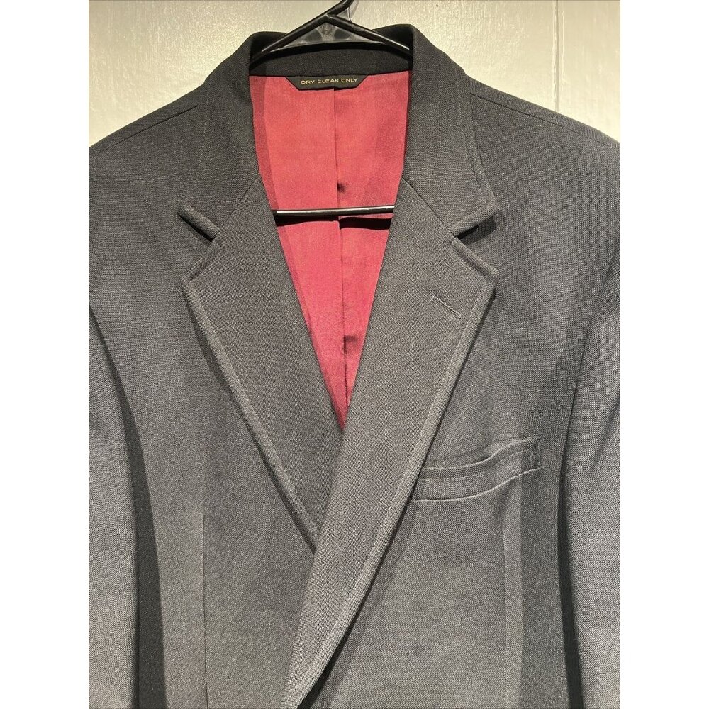 Hardwick Clothes Men’s black suit  Set Jacket 46R Pants 42R 2 Gold Button‎ USA